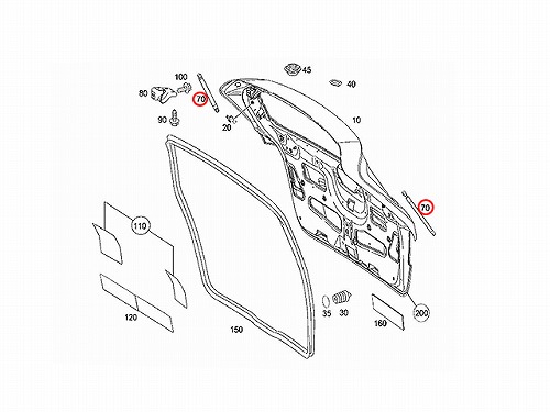 リアゲートダンパー(テールゲートショック) 左右共通 メルセデスベンツ [1699800964]