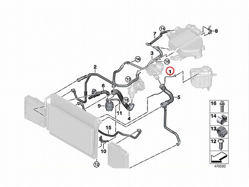 ベンチレーションホース(エア抜きホース) BMW [17122284686]