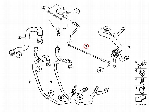 ベンチレーションホース(エア抜きホース) BMW [17127521775]