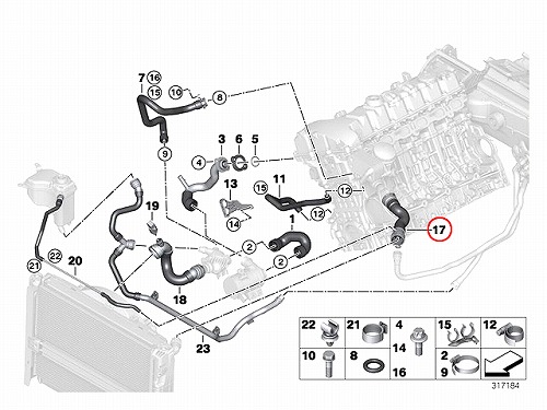 ラジエター アッパーホース BMW [17127531579]