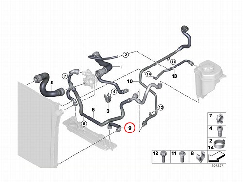 ウォーターホース(クーラントホース) BMW [17127537101]