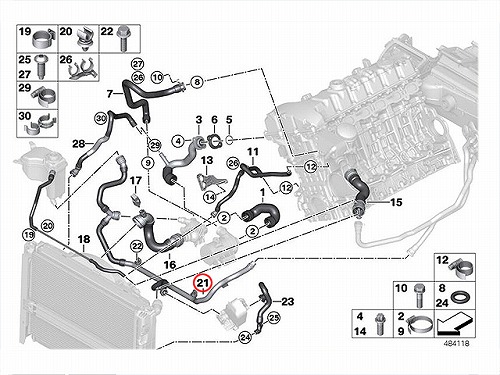 純正 ウォーターホース BMW [17127548224]