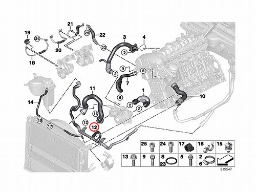 ヒーターホース BMW [17127548230]