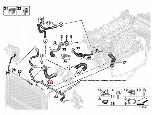 ラジエター ロアホース BMW [17127564478]