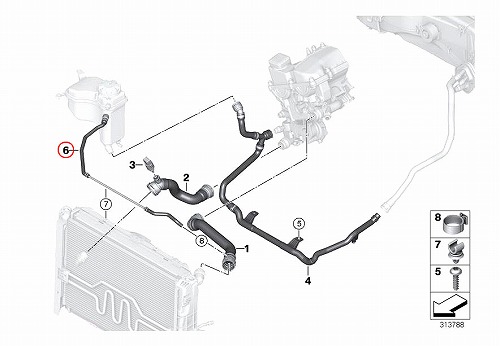 ベンチレーションホース(エア抜きホース) BMW [17127565091]