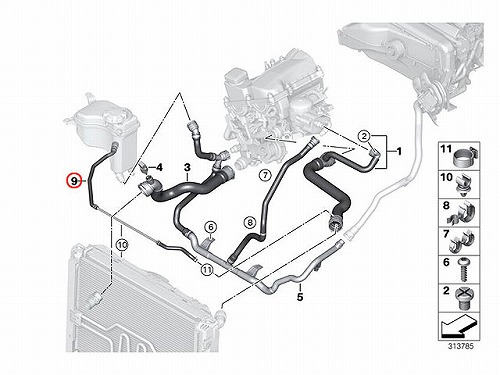 ベンチレーションホース(エア抜きホース) BMW [17127565092]