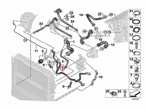 ウォーターホース(クーラントホース) BMW [17127578403]