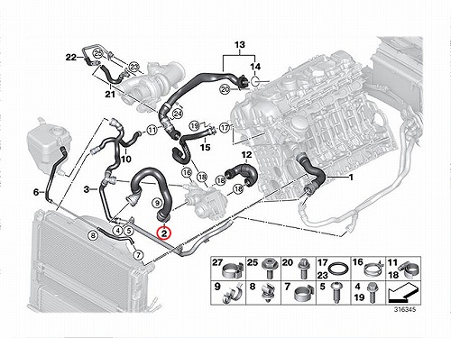 ラジエター ロアホース BMW [17127599450]