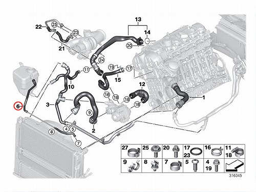 ベンチレーションホース(エア抜きホース) BMW [17127599452]