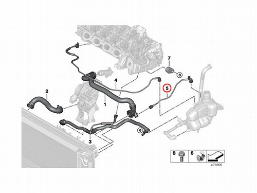 ウォーターホース(クーラントホース) BMW [17127617366]