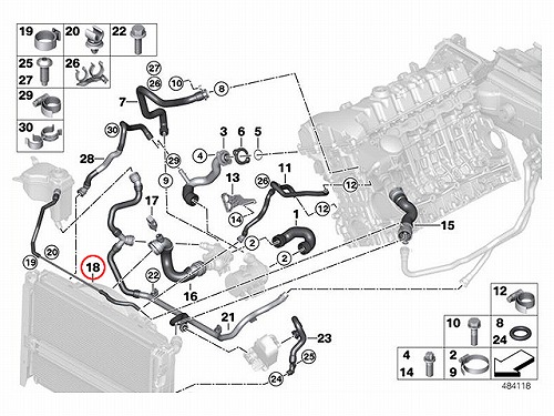 ベンチレーションホース(エア抜きホース) BMW [17127618510]