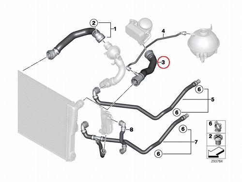 純正 ラジエター アッパーホース BMW [17127646155]