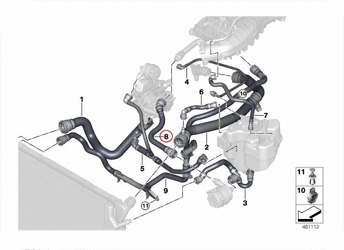 ウォーターホース(クーラントホース) BMW [17128634285]