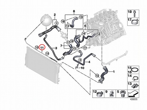 ベンチレーションホース(エア抜きホース) BMW [17128651450]