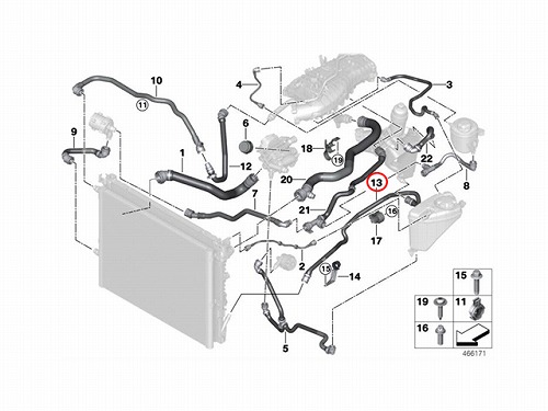 純正 ウォーターホース(クーラントホース) BMW [17128670995]