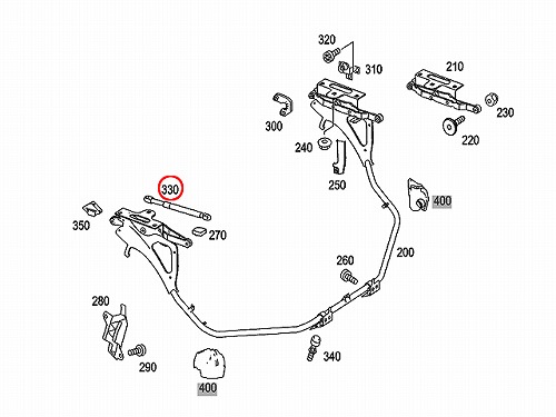 トランクダンパー(トランクショックアブソーバ) 左右共通 メルセデスベンツ [1717500036]