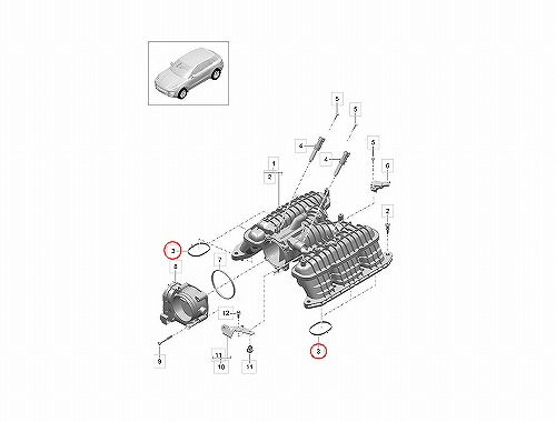 インテークマニホールドガスケット(インマニガスケット) Porsche(ポルシェ) [94611014660]