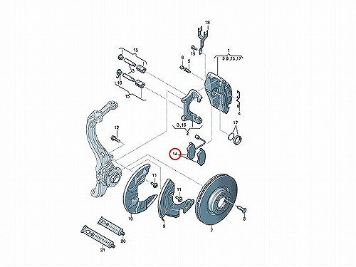 ブレーキパッド(ディスクパッド) フロント RAICAM製 AUDI(アウディ) [18242]