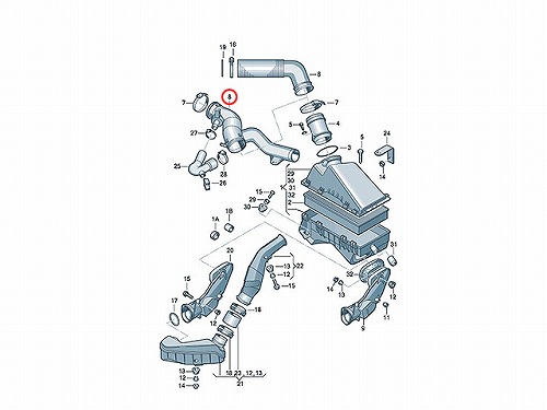 エアインテークホース(コネクティングパイプ) VW(フォルクスワーゲン) [1C0129684BF]