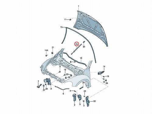 ボンネットダンパー(エンジンフードダンパー) VW(フォルクスワーゲン) [1C0823359E]