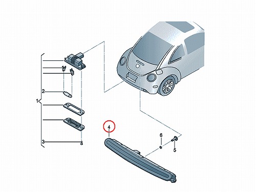 ハイマウントストップランプ VW(フォルクスワーゲン) [1C0945097E]