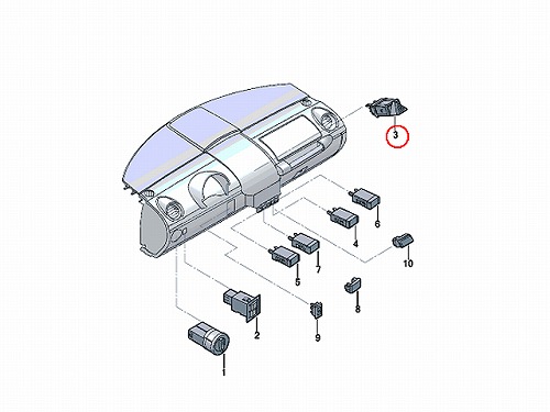 ハザードスイッチ(ウインカーリレー) VW(フォルクスワーゲン) [1C0953235DB41]