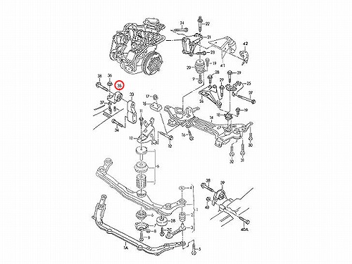 エンジンマウントブッシュ リア 右側 VW(フォルクスワーゲン) [1E0199732B]