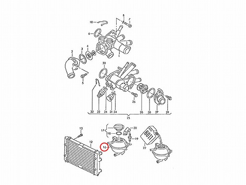 ラジエターリザーバーサブタンク(サブタンク) VW(フォルクスワーゲン) [1H0121407A]