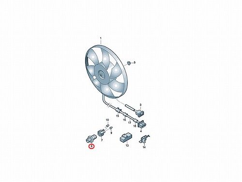 水温センサー(電動ファンサーモスイッチ) VW(フォルクスワーゲン) [1H0959481B]