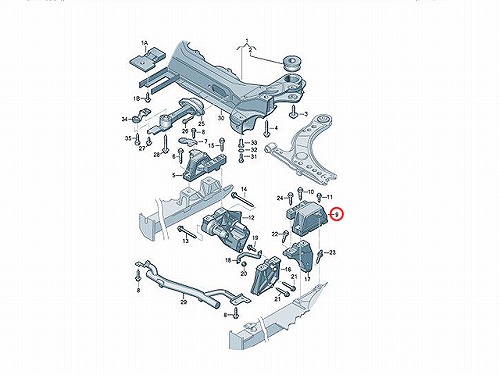 エンジンマウントブッシュ 左側 AUDI(アウディ) [1J0199555AH]