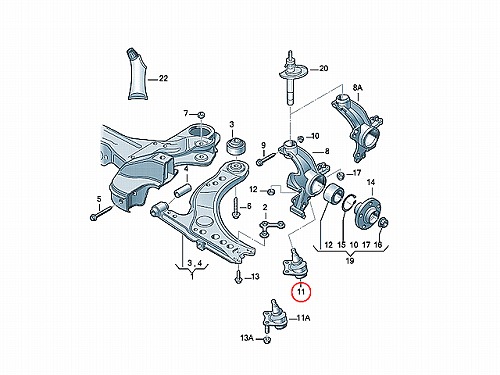ロアアームボールジョイント 右側 VW(フォルクスワーゲン) [1J0407366J]