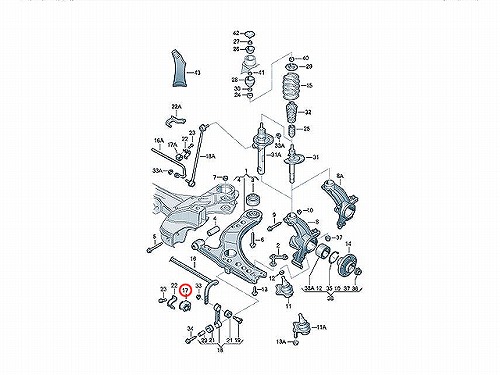 スタビライザーブッシュ フロント 左右共通 VW(フォルクスワーゲン) [1J0411314R]