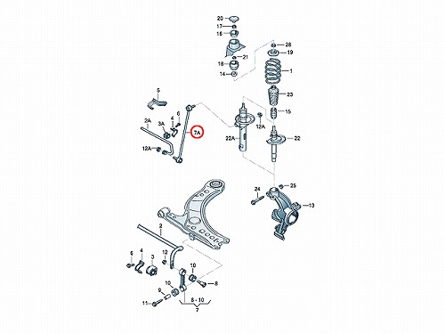 スタビリンクロッド フロント 左側 AUDI(アウディ) [1J0411315D]