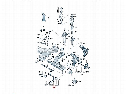 スタビリンクロッド フロント 左右共通 AUDI(アウディ) [1J0411315G]