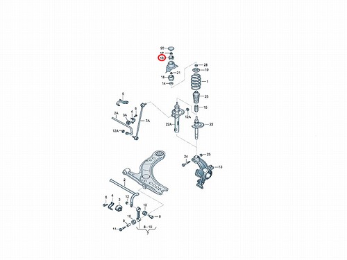 アッパーストラットストップ(マウントストッパー) フロント VW(フォルクスワーゲン) [1J0412319C]