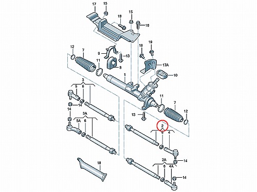 タイロッド(ラックエンド)ASSY 右側 VW(フォルクスワーゲン) [1J0422804H]