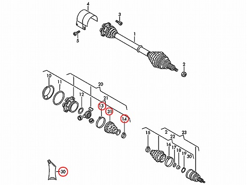 ドライブシャフトブーツキット フロント インナー VW(フォルクスワーゲン) [1J0498201J]