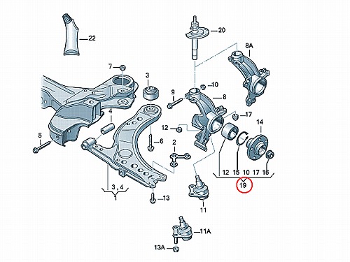 ホイール ハブベアリング フロント 左右共通 VW(フォルクスワーゲン) [1J0498625A]