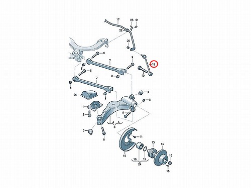 スタビリンクロッド リア 左右共通 VW(フォルクスワーゲン) [1J0505466B]
