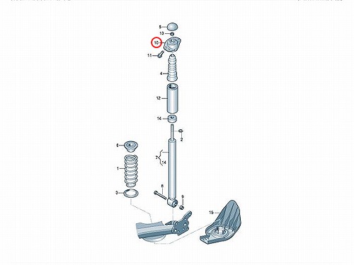 アッパーマウント リア 左右共通 AUDI(アウディ) [1J0513353D]