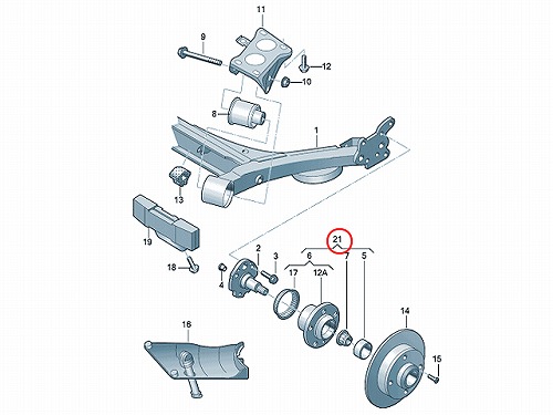 ホイール ハブベアリング リア 左右共通 VW(フォルクスワーゲン) [1J0598477]