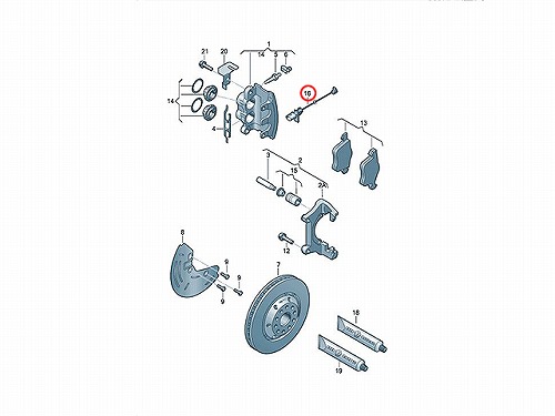 ブレーキパッドセンサー(ディスクパッドセンサー) フロント VW(フォルクスワーゲン) [1J0615121]