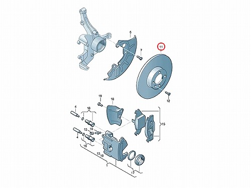 ブレーキローター(ディスクローター) フロント AUDI(アウディ) [1J0615301P]