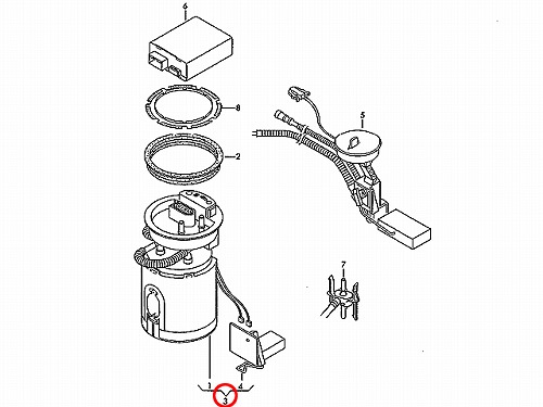 燃料ポンプ(フューエルポンプ) AUDI(アウディ) [1J0919087J]