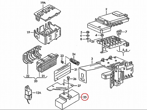 電動ファンコントロールユニット(リレーユニット) AUDI(アウディ) [1J0919506K]