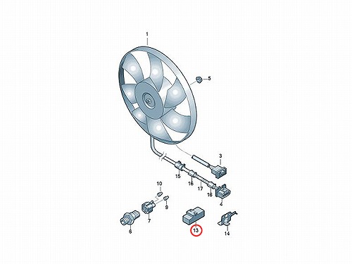 電動ファンコントロールユニット(リレーユニット) VW(フォルクスワーゲン) [1J0919506L]