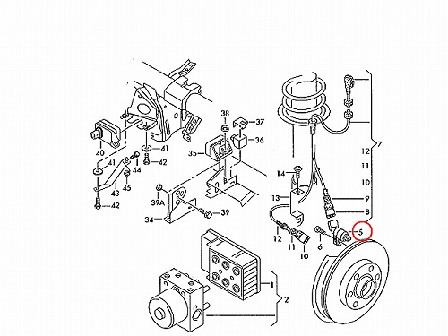 ABSセンサー(スピードセンサー) フロント 左側 VW(フォルクスワーゲン) [1J0927803]