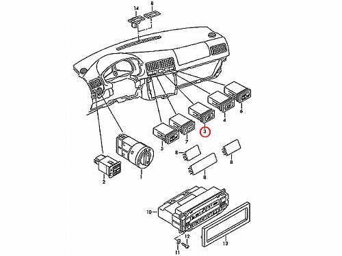 ハザードスイッチ VW(フォルクスワーゲン) [1J0953235J01C]