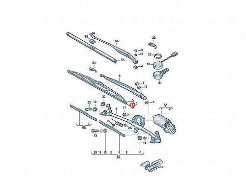 ワイパーゴム(替えゴム) フロント/リア VW(フォルクスワーゲン) [1J0955429A]