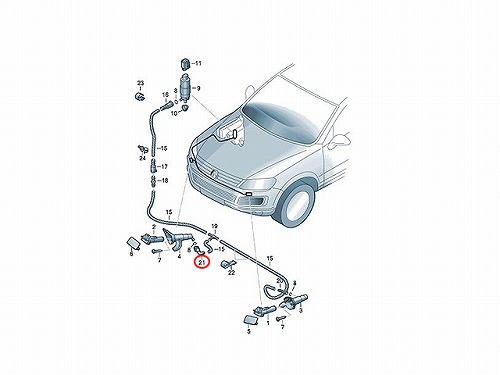 ウォッシャーホースコネクター(接続ホース) AUDI(アウディ) [1J0955665E]